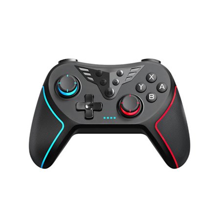 Blå og rød BLUEKAKA Game Controller til Nintendo Switch med trådløs Bluetooth Hall Linear Joystick, makroprogrammering og bevægelsessensor til