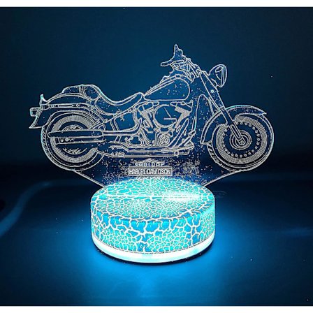 Shxx Harley Davidson Motorsykkel Lampe Nattlys Gaver 3d 7 Farge Led 3d9l-51