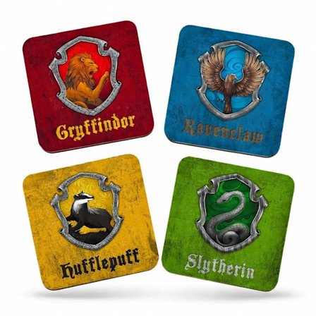 4-Pak - Glassbrikker Harry Potter - Underlag til Glass