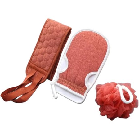 Rygskrubber Sæt (3 stk), Eksfolierende Badebørste & Body Wash Svamp - Brusebad Massageværktøjer til Dyb Rengøring & Hudfornyelse