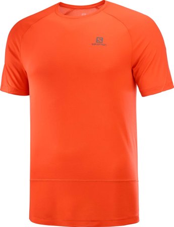 Salomon Men's Cross Run SS T-Shirt Men Short sleeved fitness sweater Red S