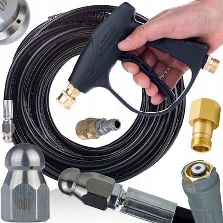 CanalJet Easy!Lock Compact – Kloakrensersæt | 20 m Slange | 300 Bar Pistol | Reservedel til Karcher HD HDS