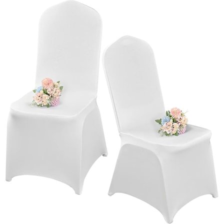10-pakning hvite stoltrekk hvite spandex stoltrekk stoltrekk for stue - universelle stoltrekk for spisestuebeskyttelse for bryllup{REN}
