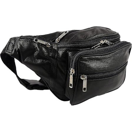 Herre- og damebæltetaske i læder, sort, stor, rejsetaske, gave