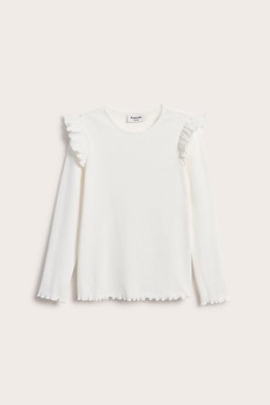 Kappahl | Ribbestrikket, langermet topp | Hvit