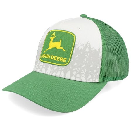 John Deere - Verde trucker Gorra - "Cotton Twill Mesh Green/White A-Frame Trucker " @ Hatstore