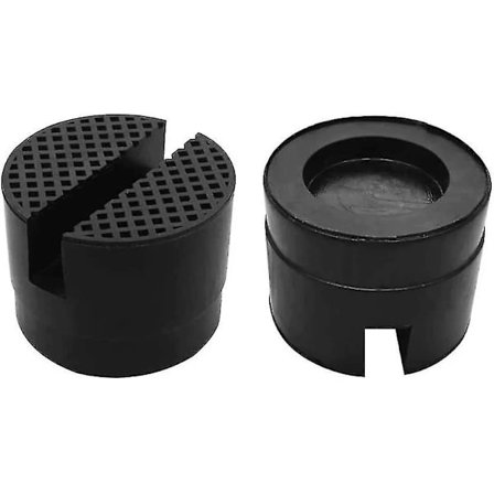 2 stk. Universal Gummi Jekkputer med Spor, Gummiblandingsblokk, Universal Slisset Skinne Løftebeskyttelse, for Biljekk Løft, Medium Størrelse[co]