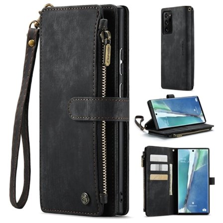 CaseMe Samsung Galaxy Note 20 Ultra 5G etui med lynlås og pung - Sort