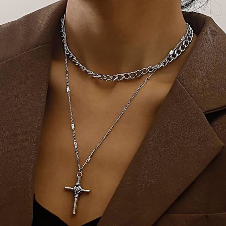 Lagdelt Halskæde Sølv Tyk Choker Halskæde Vedhæng Halskæde Til Kvinder 124