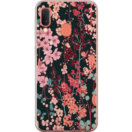 Samsung Galaxy A20e Läpinäkyvä kuori Kukat