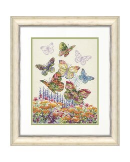 Stickpackung Bild Schmetterlinge auf Blumenwiese