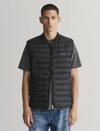 GANT Light Padded Bomber Vest - Black - L