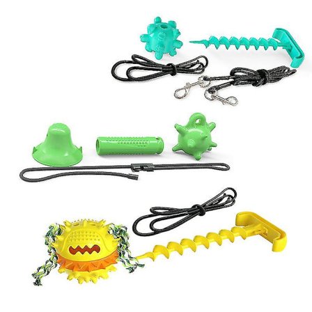 Hundleksak för utomhusbruk med draglina och boll, tuggleksak för hundar