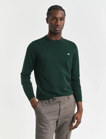 GANT Classic Cotton C-Neck - Green - S