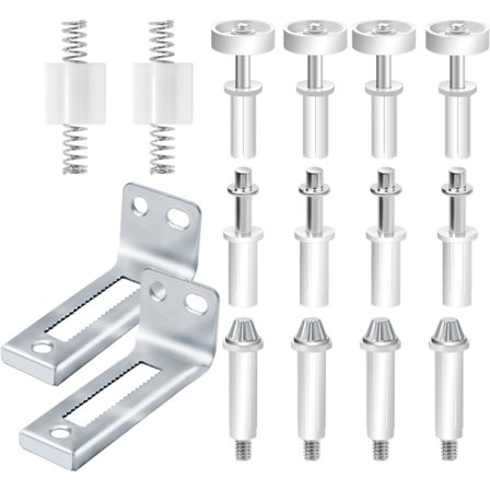16 Delar Vikdörr Beslag Kit, Vikdörr Beslag Ersättningsdelar Lämpliga för Vikdörrar Garderobsdörr Reparation