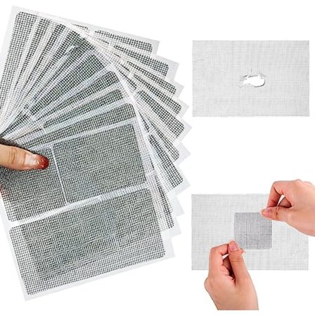 Reparationstape til myggenet i vinduer 12x12 cm 10-pak