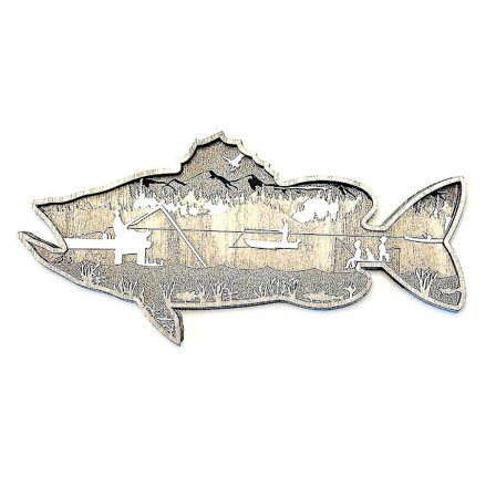 Veistetty puinen kalaveistos seinälle ripustettava meribassi lohi koristeet koristeet