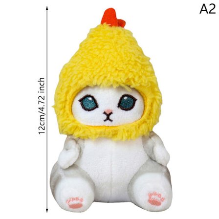 Shark Cat Fried Räkor Cat Pendant Dockrumsdekor Nyckelring haj