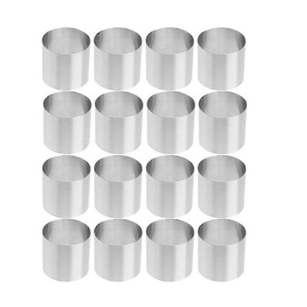 Rund Kakeringform Rustfritt Stål Bakeformer 16 stk Dessert Mousse Form Mini Kake Bakverk Ring F JN