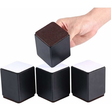 4 kpl 100 mm teräksiset huonekalujen korotuspalat - Yhteensopiva sängyn, pöydän ja sohvan kanssa - 10 cm korkeussäädettävät jalat