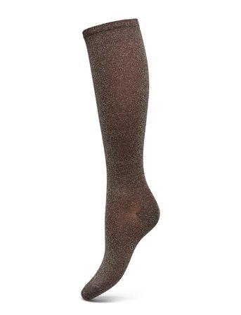 mp Denmark Nelly Glitter Knee Socks - Brown - 37/39