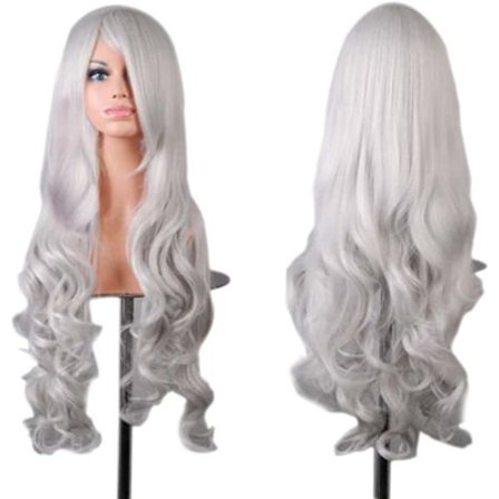 80CM flerfarget cosplay anime parykk Harajuku stil farge kvinne lo