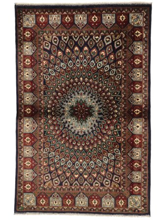 Hand Knotted Kunduz Rug 97X152 Black/Dark Red