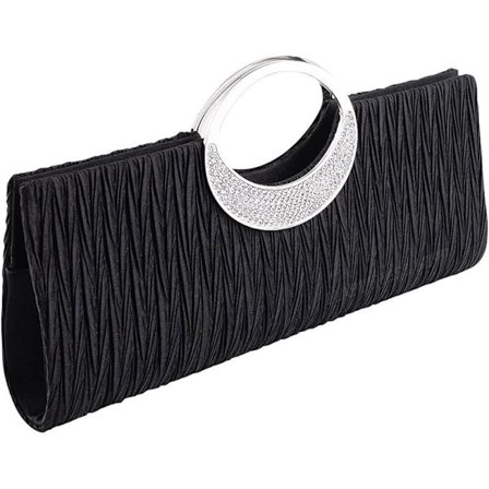 Håndveske for kvinner, Diamant Clutch Veske, Bryllup, Kveldsfest, Håndveske, Svart, Hvit, Sølv, Lommebok