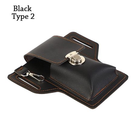 Nahkainen vyölaukku Puhelintasku MUSTA TYYPPI 2 - varastossa