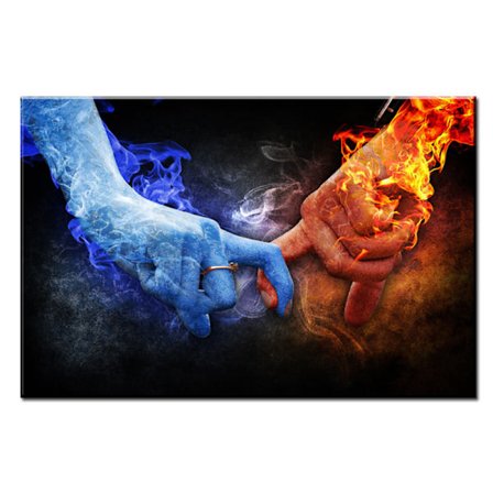 Hånd i hånd lerret maleri kjerne høyoppløselig blekkskriver maleri rammeløs dekorativt maleri stue soverom hjemmedekorasjon