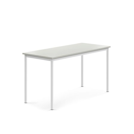 Tisch BORÅS, 1400x600x720 mm, Laminat grau, weiß