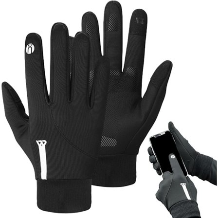 Talvitermohanskat - Kosketusnäyttötalvihanskat | Pyöräilyhanskat, Heijastavat Tuulenpitävät Pyöräilyhanskat Naisille & Miehille, Vaellukselle, 