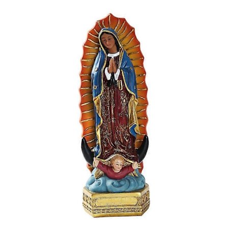 Vår Frue av Guadalupe Den hellige jomfru Maria Harpiksstatue Skulptur