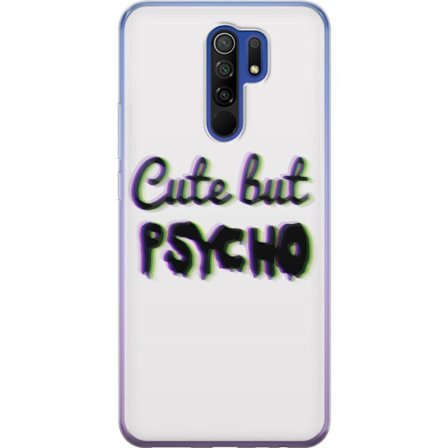 Kompatibel Mobilcover til Xiaomi Redmi 9 Rainbow-farvet legetøjsfigur med et glad ansigt og farverige cirkler i en legesyg studieillustration