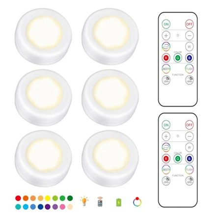 6 kpl LED-spottivaloja 2 kaukosäätimellä, RGB-design - Monivärinen