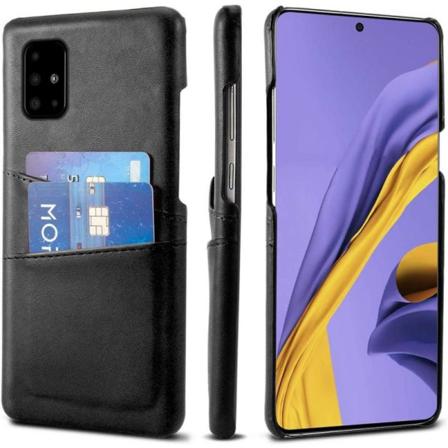 Samsung A71 Stötdämpande Korthållare Retro V2 Svart