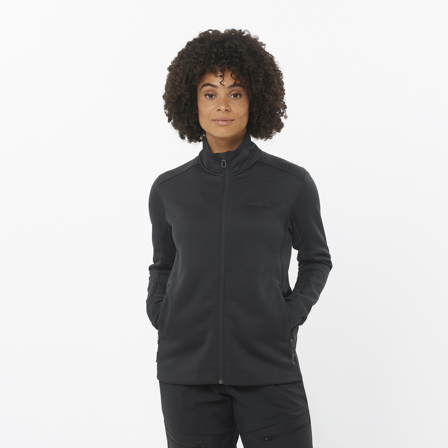 Salomon - Women's Midlayer Outline Warm Fz W - Deep Black