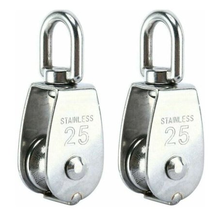Løfteblok, 304 Rustfrit Stål Enkelt Blok M25 Enkelt Blok Belastning 150 kg, Pakke med 2.