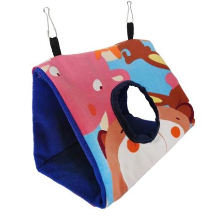 Trygge ikke-giftige fugleleker Four Seasons Canvas Flanell Fugle Hengekøye Sleeping Nest Small Bear blue lining