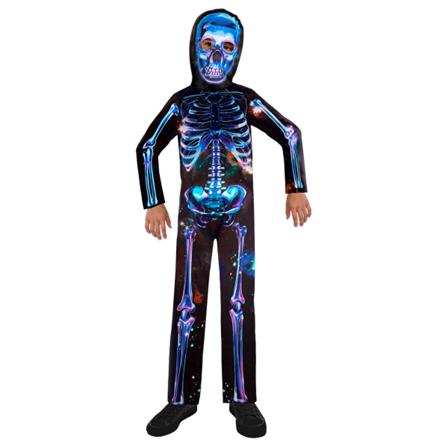 Skelett Neon Maskeraddräkt Barn 8-10 år - Partyninja.se