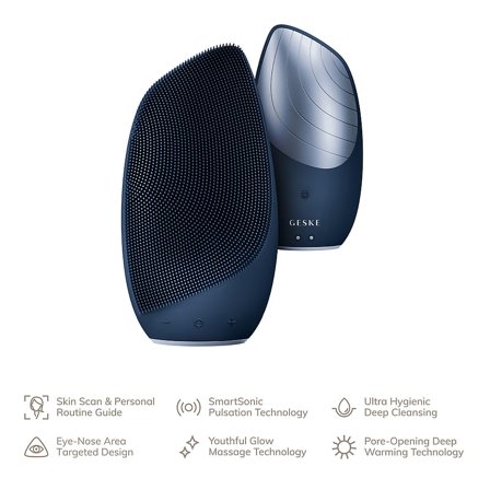 GESKE Sonic Thermo Facial Brush 6 in 1 Midnight, Skincare, Tilbehør Til Ansigtsrens, Rensebørster