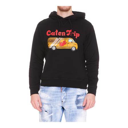Dsquared2, Hoodies Zwart, Heren, Maat:M