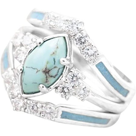Turkoosi sormus naisille 3-in-1 -sormuskoru (11)