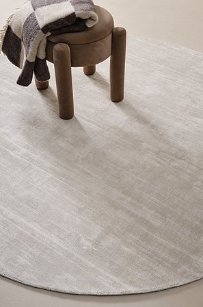 Jotex - Runder Viskoseteppich ø 200 Cm Baumwolle/Viskose Einfarbig ANELA - Kaufen Viskoseteppiche bei Jotex