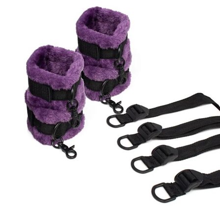 Superblødt bondage sæt sexlegetøj til voksne, justerbare plysmanchetter, ankelmanchetter, BDSM bondage under sengen til parspil