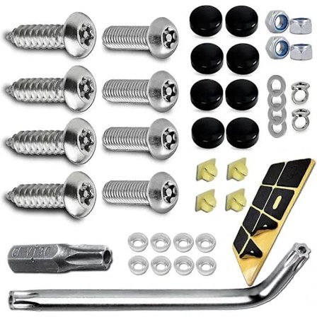 Tyverisikre skruer for bilskilt, tyverisikre rammebolter for bilskilt, manipulasjonssikre fester, rustfrie bilskiltsskruer...