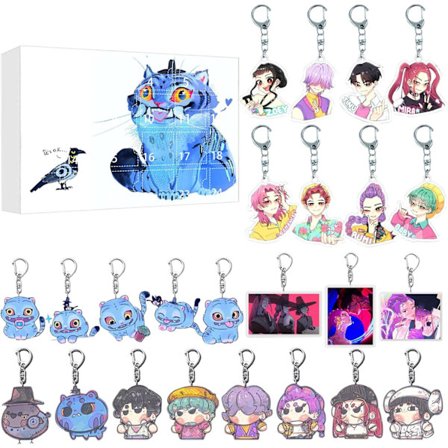 K-pop Demon Hunters Akryl adventskalender Sett - 24 dager overraskelse gaveeske for fans og barn