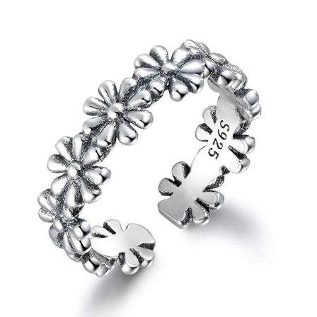 Massiv 925 Sterling Silver Ring, Justerbar Vintage Silver Tumring, Storleksändringsbar Keltisk Knut Infinity Öppna Fingerringar, Silverringar för 