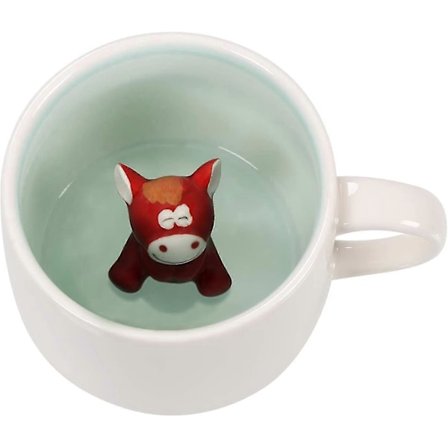 3D Kaffekrus Baby Hest Indeni Kop, Bedste Kakao Kop Par Krus (hvid Hest)