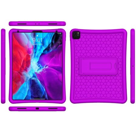 Stødsikker silikonebeskytter Kickstand Shell iPad Pro 12.9 (2022) (2021) (2020) Tablet Case - Lilla